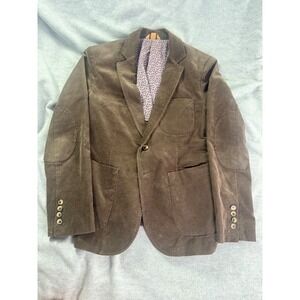 Jachs NY Mens Brown Corduroy Blazer Elbow Patches Sport Coat Size S